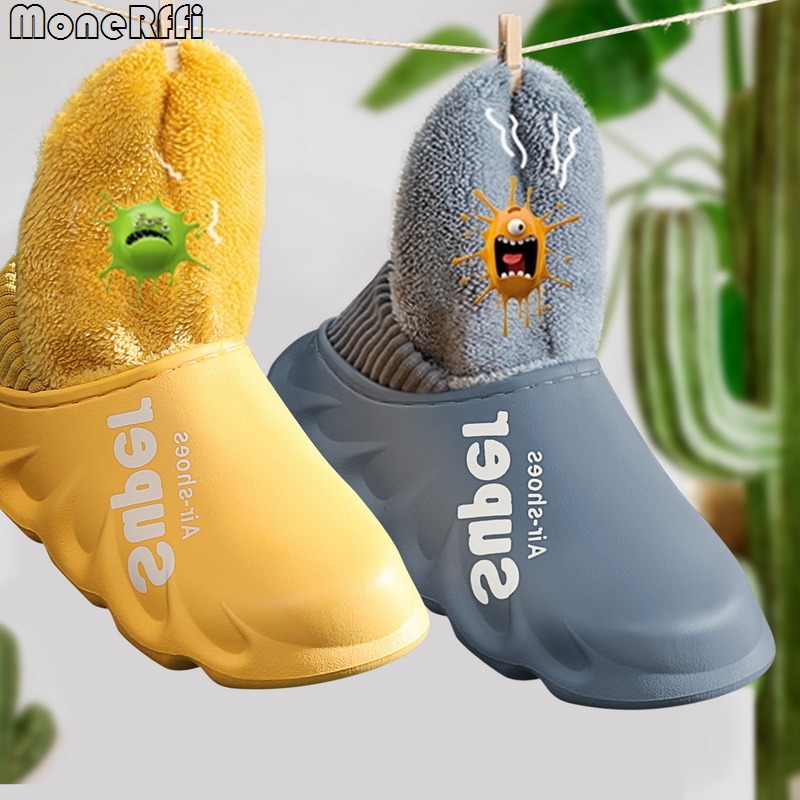 Winter Slippers Men Shoes Waterproof Warm Sneaker Slippers Women Non-Slip Indoor Plush Home Footwear Outdoor Platform Shoes Man