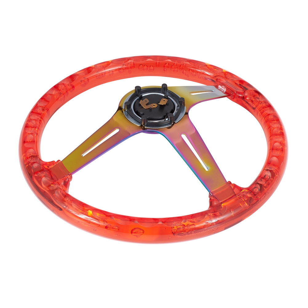 Racing Acrylic Transparent Steering Wheel 6 Bolt Deep Dish Racing Steering Wheels With Horn Buttons