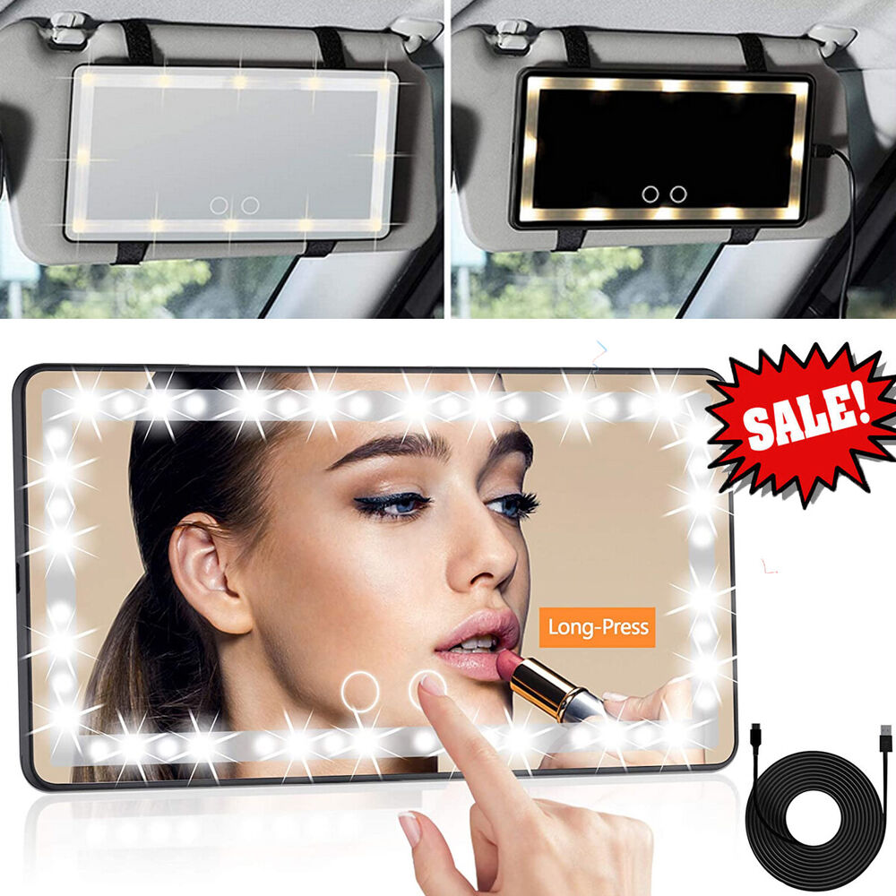 Car LED Cosmetic Mirror Sun Visor Vanity Mirror Makeup Car Visor Cosmetic Mirror With Lamp HD Makeup Mirror