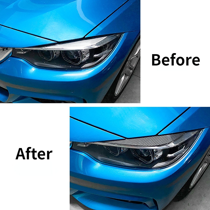 Front Headlight Eyelids Eyebrows Headlamp Eye Lid Cover Trim Sticker For BMW F32 F33 F36 4 Series 2014-2020 Styling Mouldings