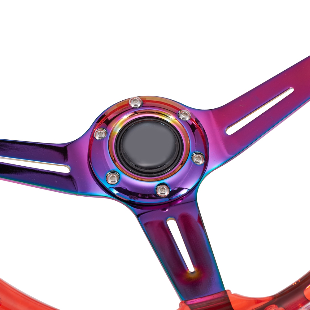 Racing Acrylic Transparent Steering Wheel 6 Bolt Deep Dish Racing Steering Wheels With Horn Buttons
