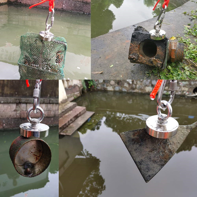 10M/20M/30M of Multiple Lengths Outdoor Powerful Salvage Neodymium Fishing Magnet Insurance Rope with Carabiner
