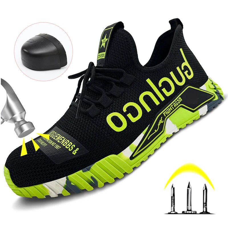 Work Shoes for Men Work Safety Boots Anti-stab Safety Shoes Steel Toe Work Protective Shoes Outdoor Light Sneaker indestructible
