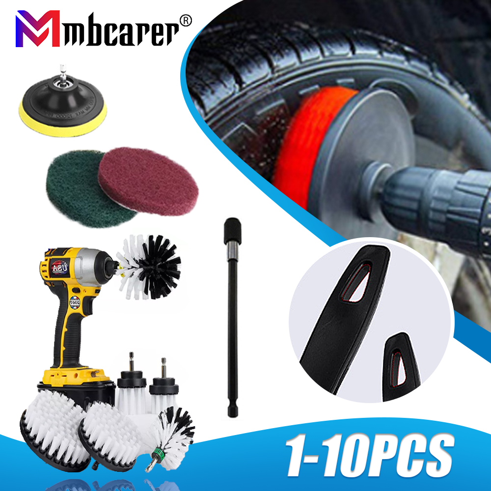 2/3.5/4/5'' Car Cleaning Brush Drill-brush Power Cleaning Brush Set Car Polisher Sponge Electric Home Tile Cleaning Brush Tools