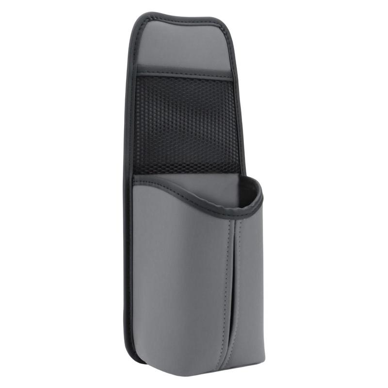 Car Seat Side Storage Bag With Tissue Holder Leather Auto Seat Back Bag Auto Front Seat Organizer Car Hanging Drink Holder