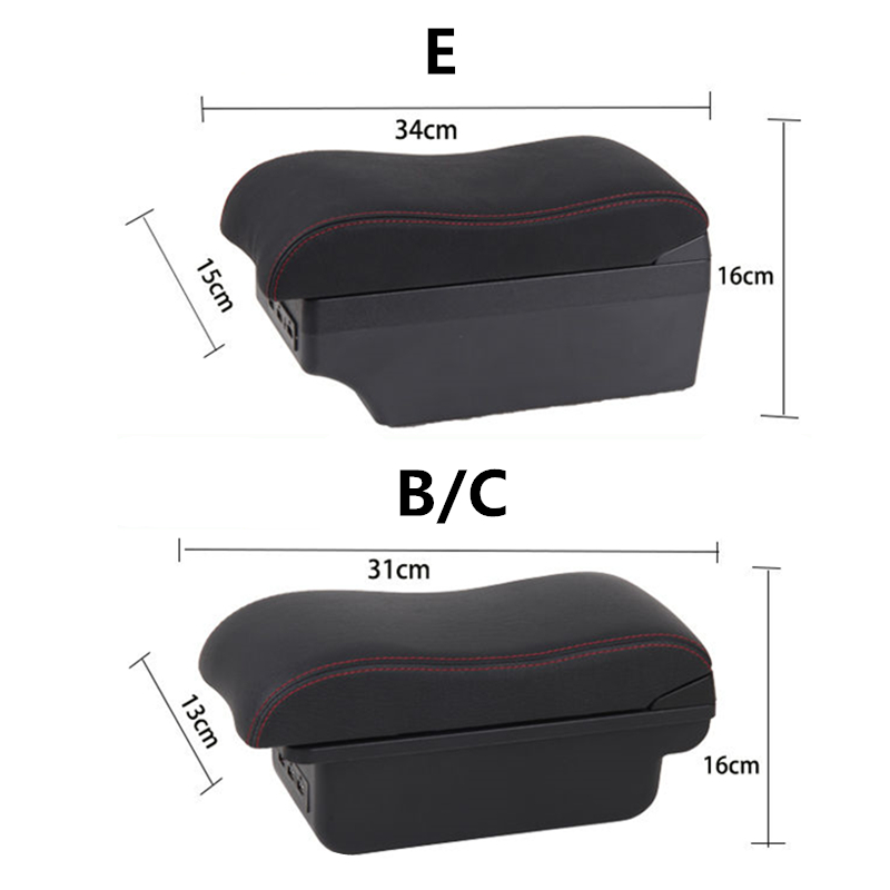 For Mazda 2 Car Armrest Box Leather Arm Rest Center Console Storage USB Car Accessory