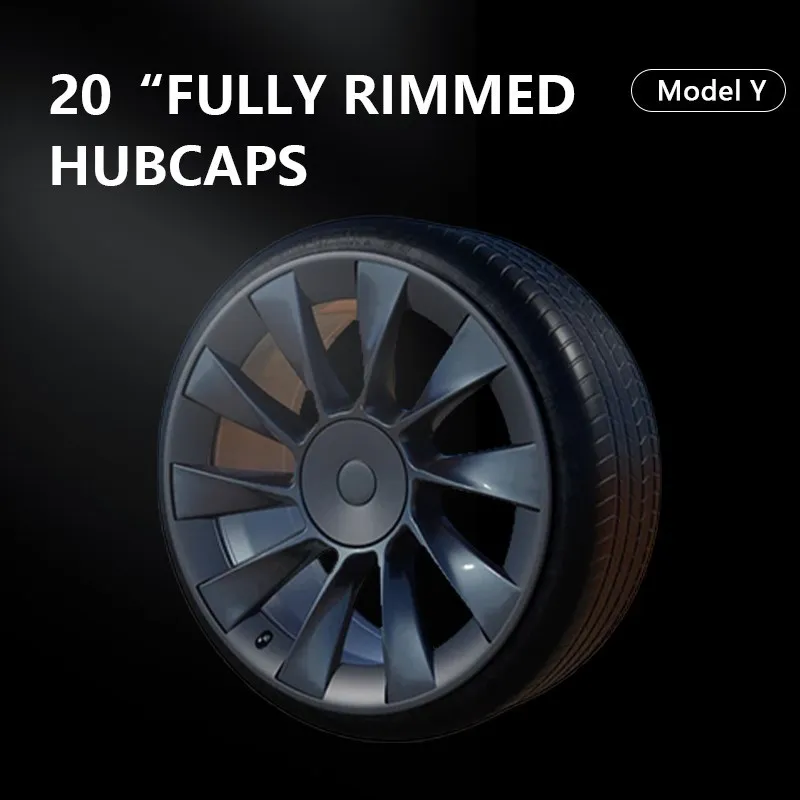 Tesla Model Y Hub Cap Patch 21 Inch Wheel Protectors ABS Car Decals Auto Exterior Accessories 2023 Car Sticker Accessory
