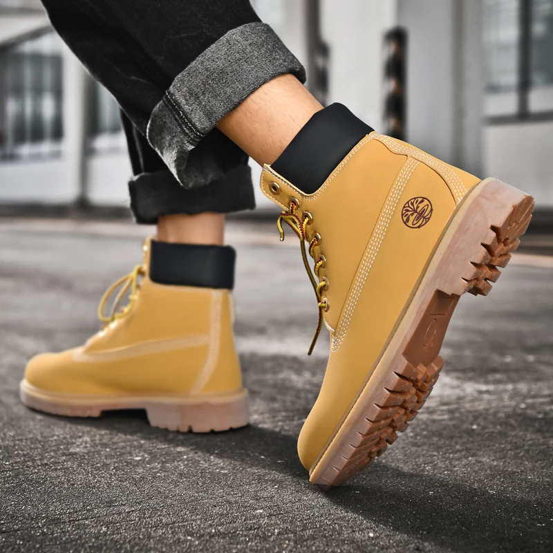 Autumn Classic Work For Men High Quality Brown Unisex Leather Original Brand Man Ankle Boots Botas Para Hombre 2023 241117