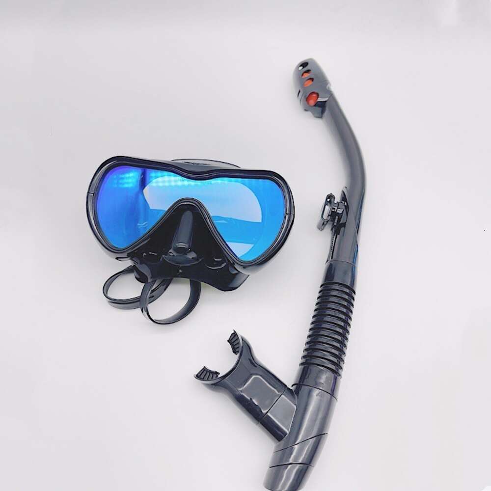 Ddmytiger Professional Snorkeling Two Piece Breathing Tube Set For Men And Women Adult Large Frame Silicone Face Diving Goggles H