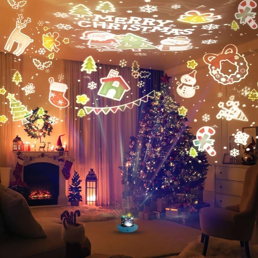 WINICE remote control and timer design, underwater starry sky rotating LED star projector suitable for bedrooms, children's night light moon ligh