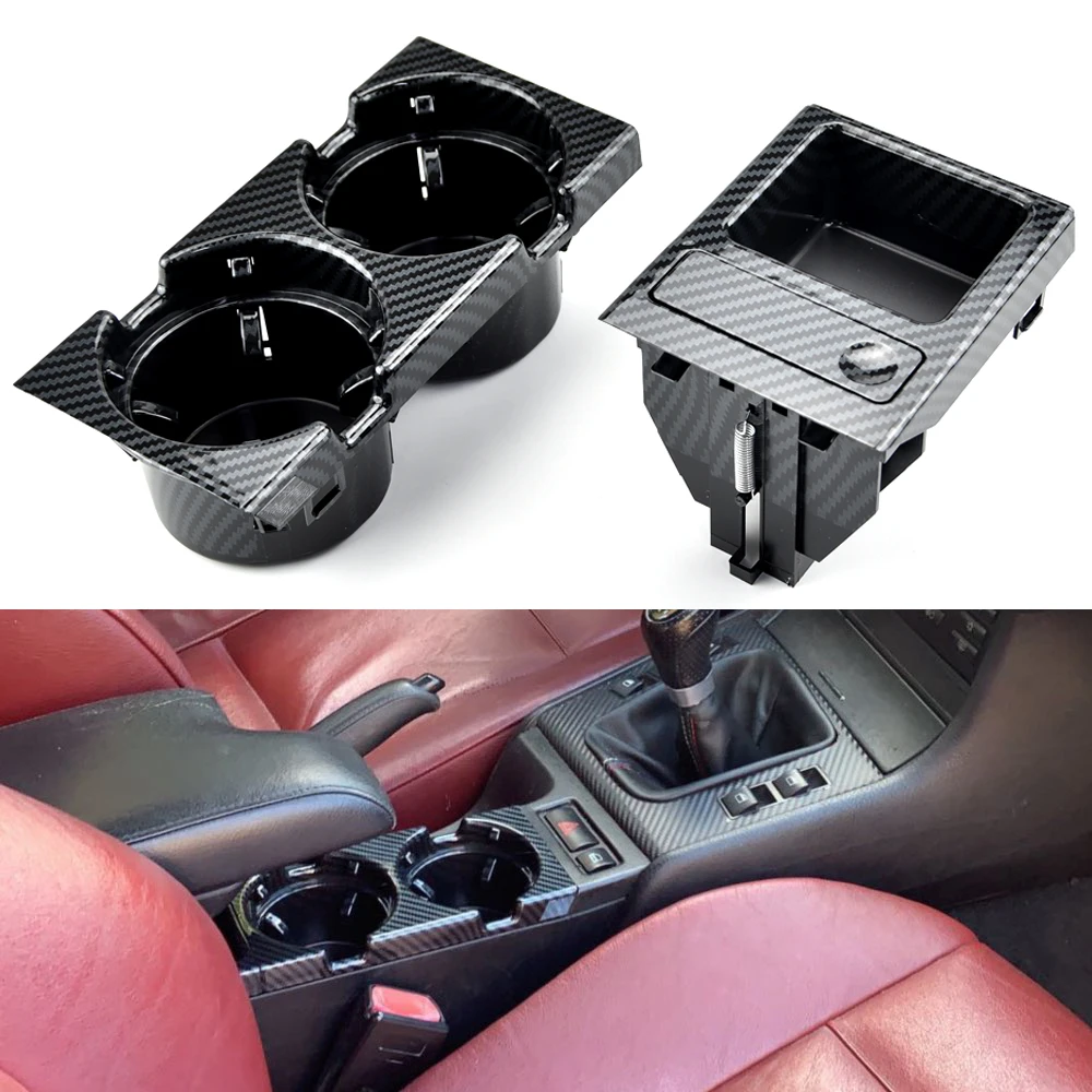 2025 New Double Hole Car styling Front Center Console Storage new Box Coin + Cup Holder For E46 Series 1999-2006 51168217953