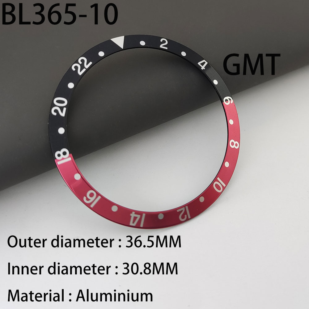 36.5 * 30.8MM Watch Bezel Flat Aluminium Insert Ring Luminous And Non-luminous Bezel Insert Replacement of Watch Accessorie