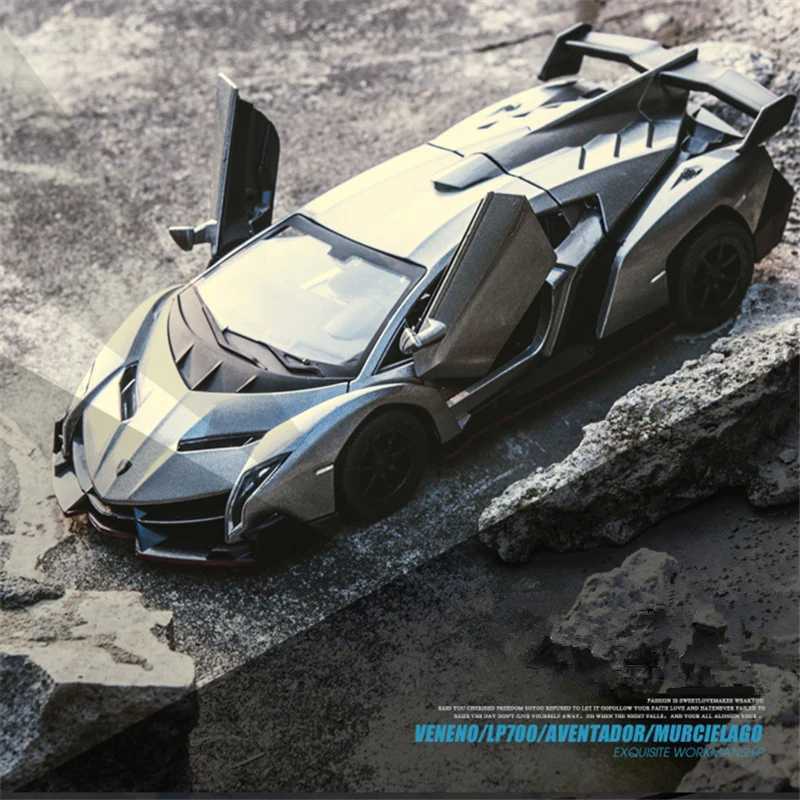 Free shipping Diecast Cars 1/24 Veneno Alloy Sports Diecasts Toy Vehicles Metal Car Model Silation Sound Light Collection Childrens Toys Gift