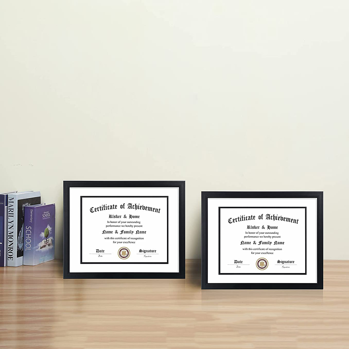 2pcs Black Picture A4 15X20/9X13/10X15/13X18CM Wood Photo Without Mat Certificate Document Frame Wall Hang Desktop H260306