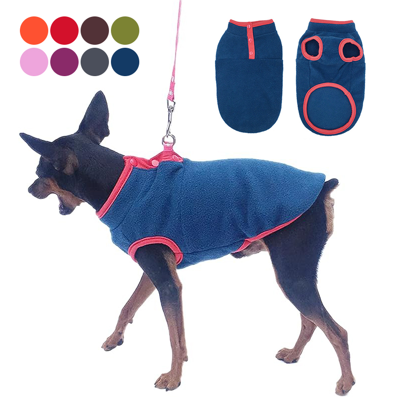 Winter Fleece Pet Dog Clothes Pure Color Dog Hoodies Soft Fleece Dog Clothes Puppy Cats Vest Shih Tzu Chihuahua Clothing Chien