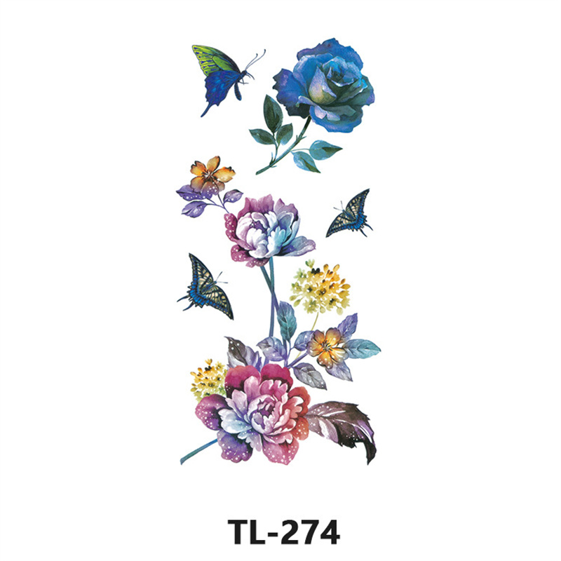 Colorful Floral Tattoo Stickers Water Transfer Tattood Girl Rich Styles Water Proofing Easy To Clean