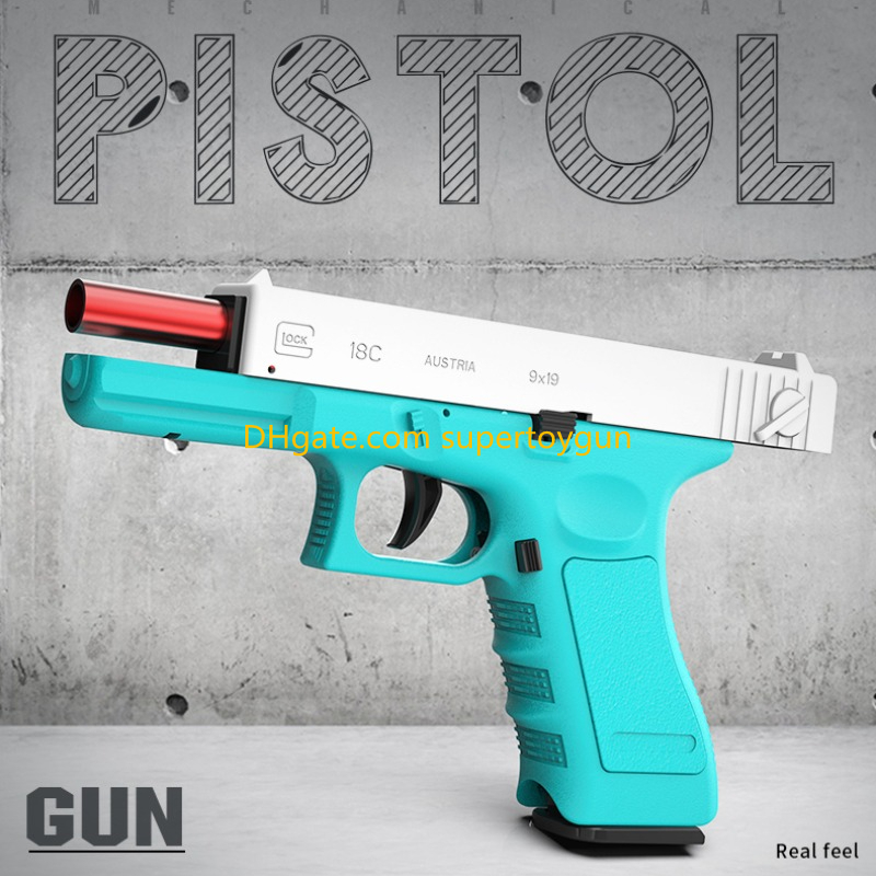 Shell Ejection Pistol Handgun Toy Gun Blaster with Extra Magazine Continuous Shooting Model Launcher For Adul