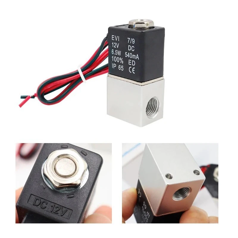 Compressor Valve 1/4" Normally Closed Pneumatic Aluminum Solenoid Valves 12V 24V Voltage For Air Water Oil