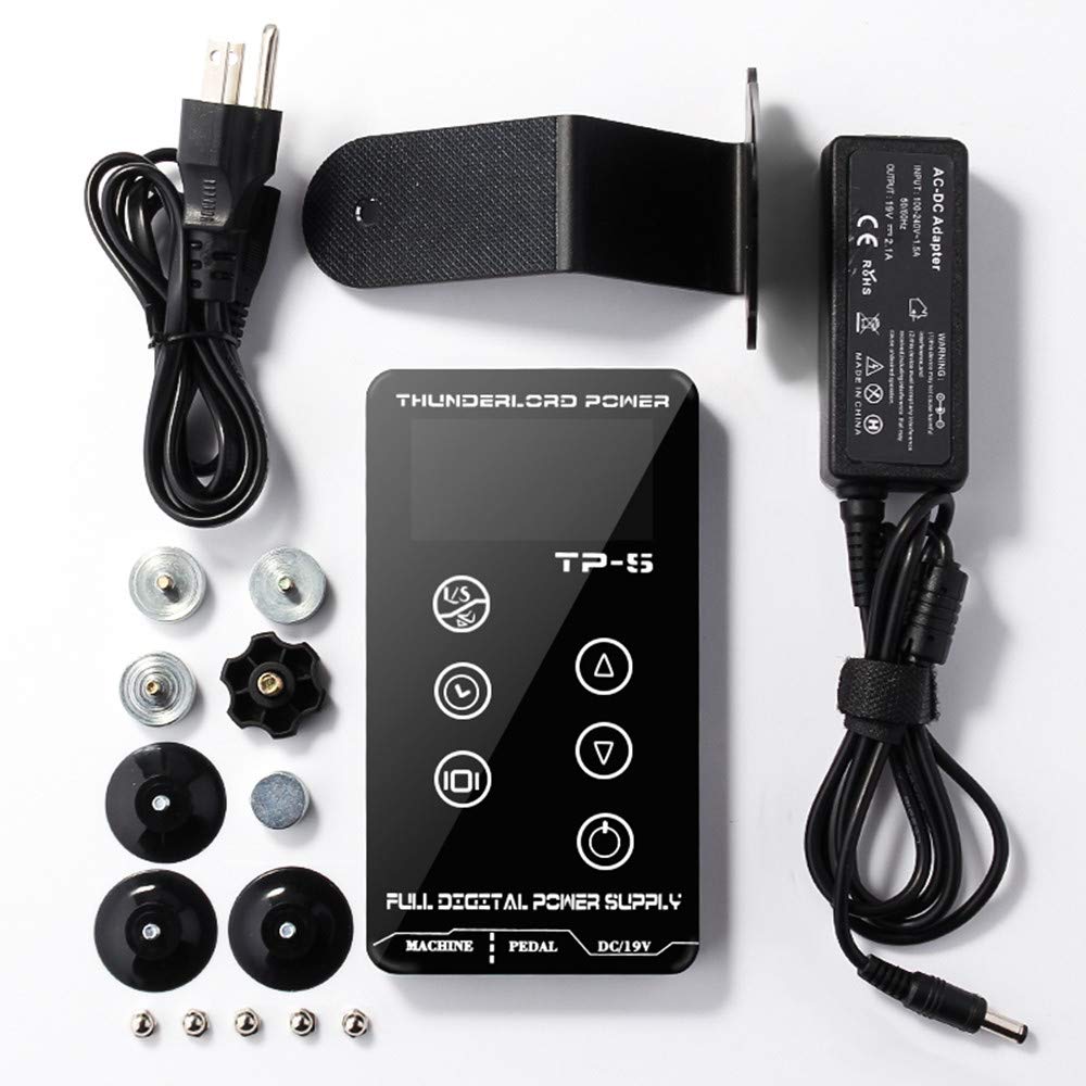 Tattoo Power Supply LCD Display Touch Screen Professional Adjustable Digital Power Source for Rotary Tattoo Machines Gun Supply