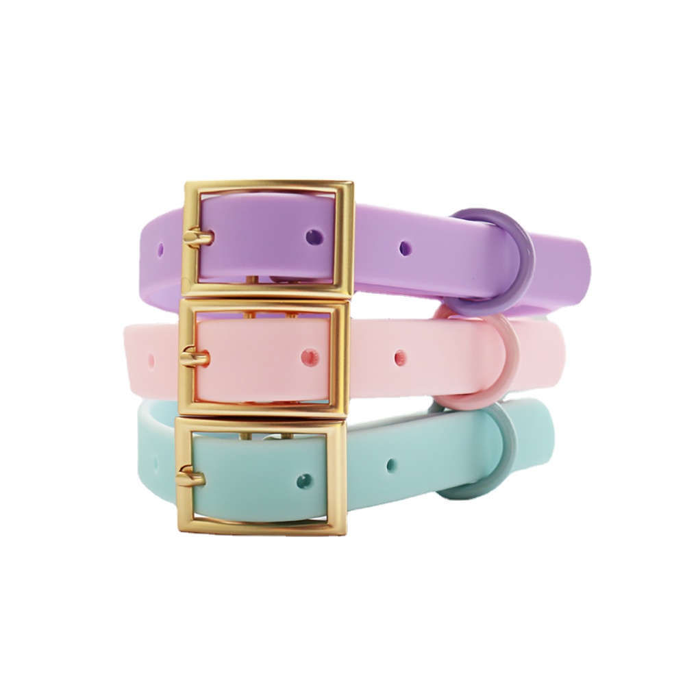 Waterproof Colorful Dog Collar Leash Set,Heavy Duty Adjustable Buckle PVC Dog Collar & Safety Auto-Lock Carabiner Leash for Dogs