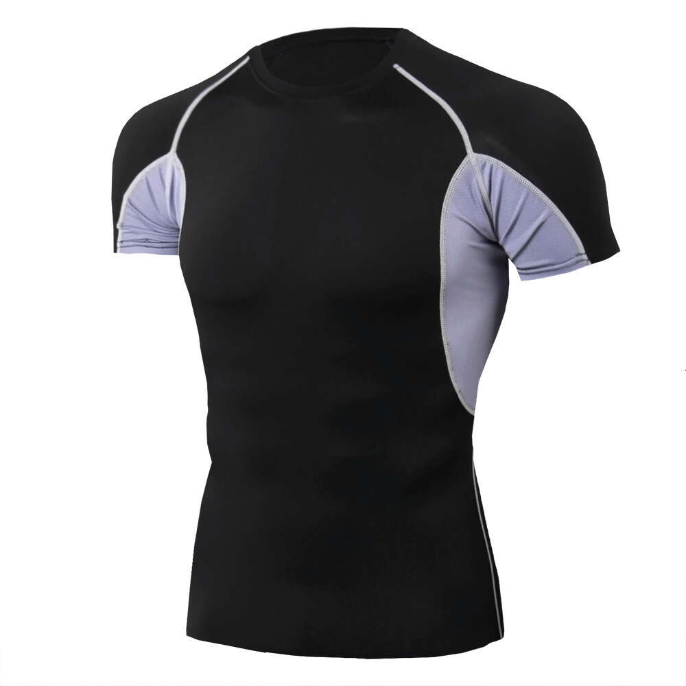 Ddmytiger Men S Tight Fitting Short Sleeved T Shirt Fiess Running Training Elastic Quick Drying Clothing H