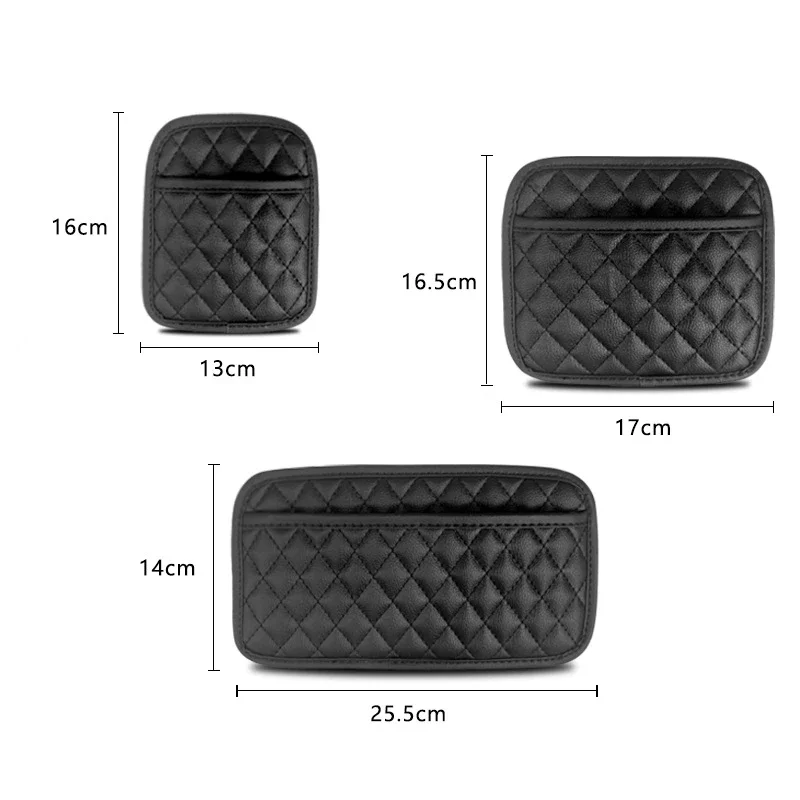 PU Leather Car Storage Pocket Seat Back/Door/Center Console Organizer for Small Stuff Car Storage Bag Universal for All Vehicles