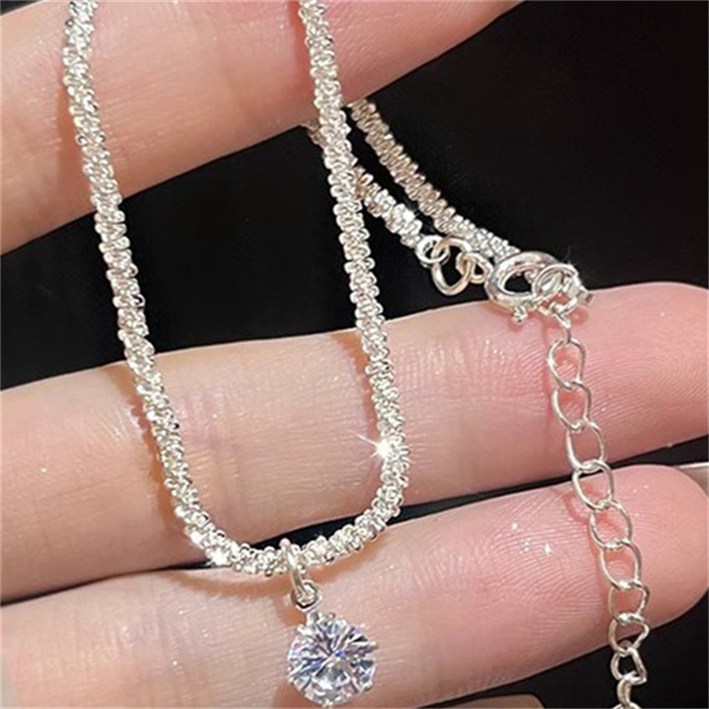 S925 Sterling Silver Anklet Full of Stars Sparkling Super Sparkling Zirconia Anklet Female Premium Niche Design Foot Jewellery