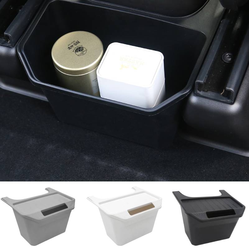 For Tesla Model Y Rear Center Console Storage Box TPE Large Capacity Car Console Tray Case with Cover Center Console Organizer