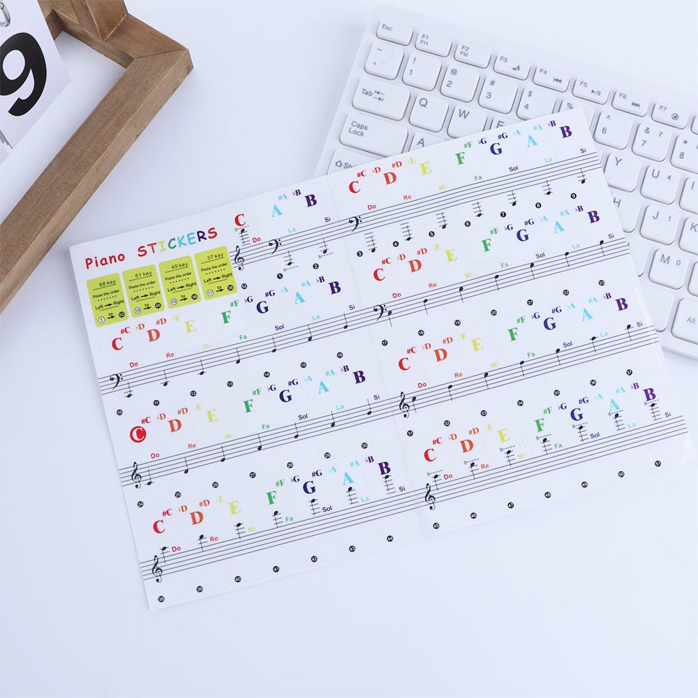 Sticker Symbol 88Keys Adhesive Electronic Keyboard Key Keys Sticker Piano Keyboard Stickers Piano Stave Note Note Sticker