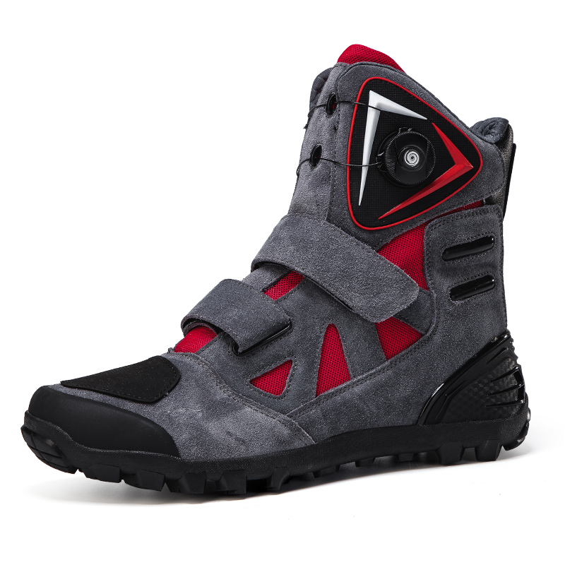 2024 New Motorcycle Boots Botas Moto Microfiber Leather Motocross Off-Road Racing Boots Motorbike Riding Shoes Men Moto Boots