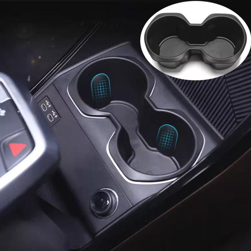 For BMW X1 U11 2023-2024 TPE Black Car Center Console Water Cup Holder Storage Box Organizer Trim Auto Interior Accessories