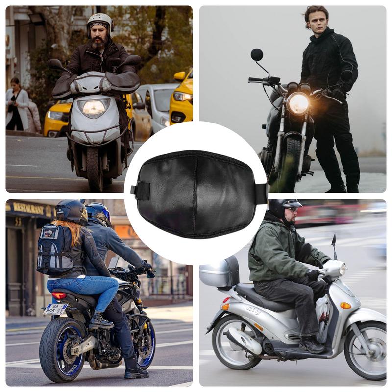 Motorcycle Warm Kneepad PU Leather Thickened Lining Knee Sleeve Pad Anti Slip Outdoor Knee Protective Guard Motorcycle Supplies
