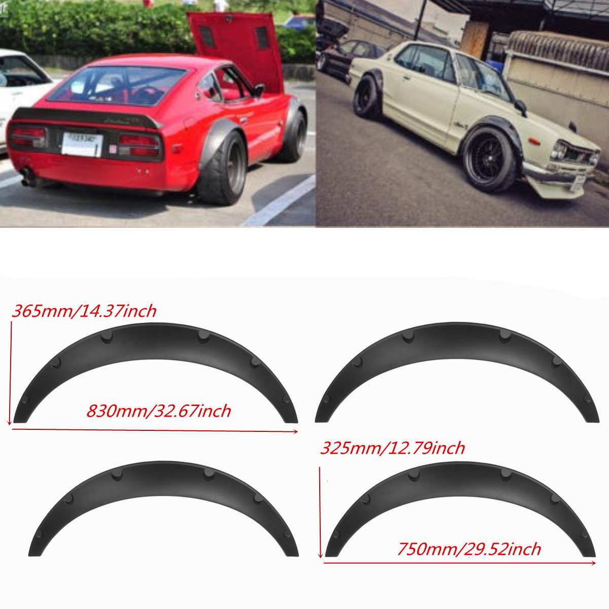 Universal 4pcs Flexible Car Wheel Fender Flares Body Kits Extra Wide Body Mudguards For Ford For Mustang For Focus For Fiesta