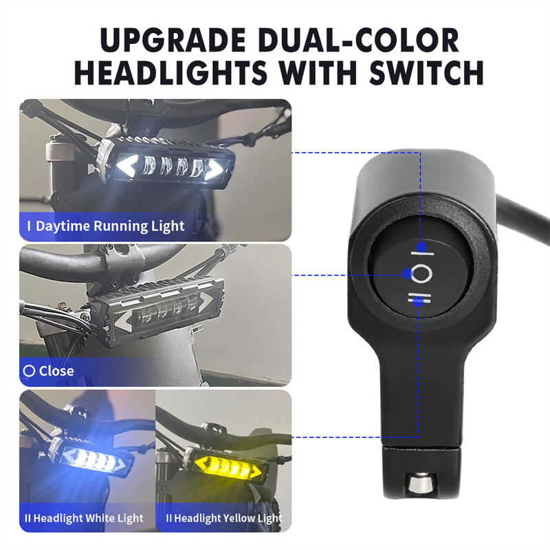 For Talaria Sting MX4 R Sport Dirt Bike 50W White Yellow LED Light Bar Headlight Switch Kit Motobike Driving Lamp Plug And Play