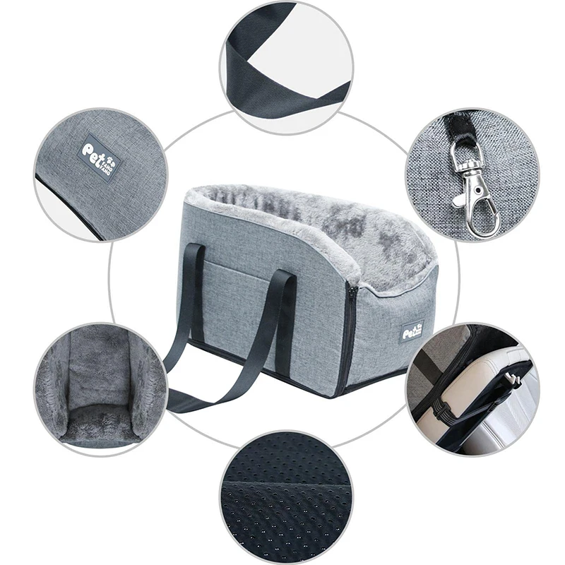 Detachable Dog Carrier Protector Driving Box Portable Pet Bag Seat Collapsible Safety Pet Puppy Seat Basket Can Be Tied & Fixed