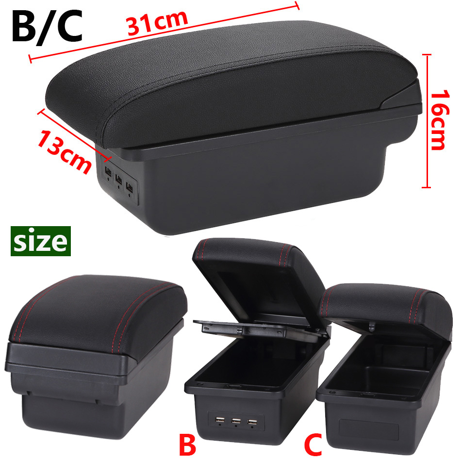 For Skoda Octavia Armrest box For Skoda Yeti Mk2 A5 Car Armrest Storage box Car accessories Interior Parts Simple installation