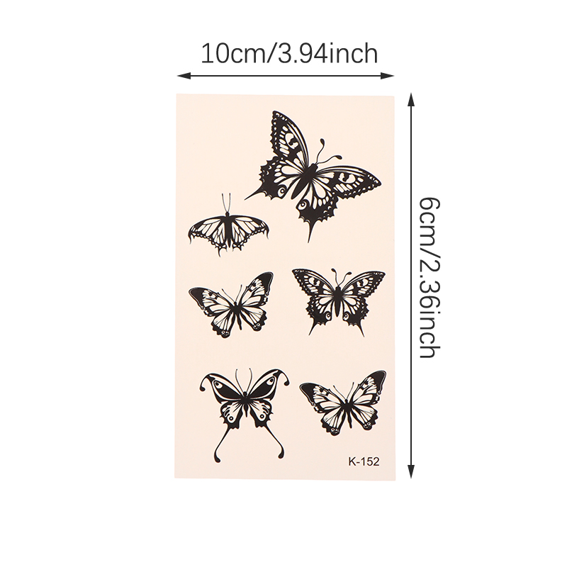 Waterproof Temporary Tattoo Stickers Butterfly Rose Kawaii Transfer Flash Tattoo Women Neck Hand Body Art Fake Tattoos Men