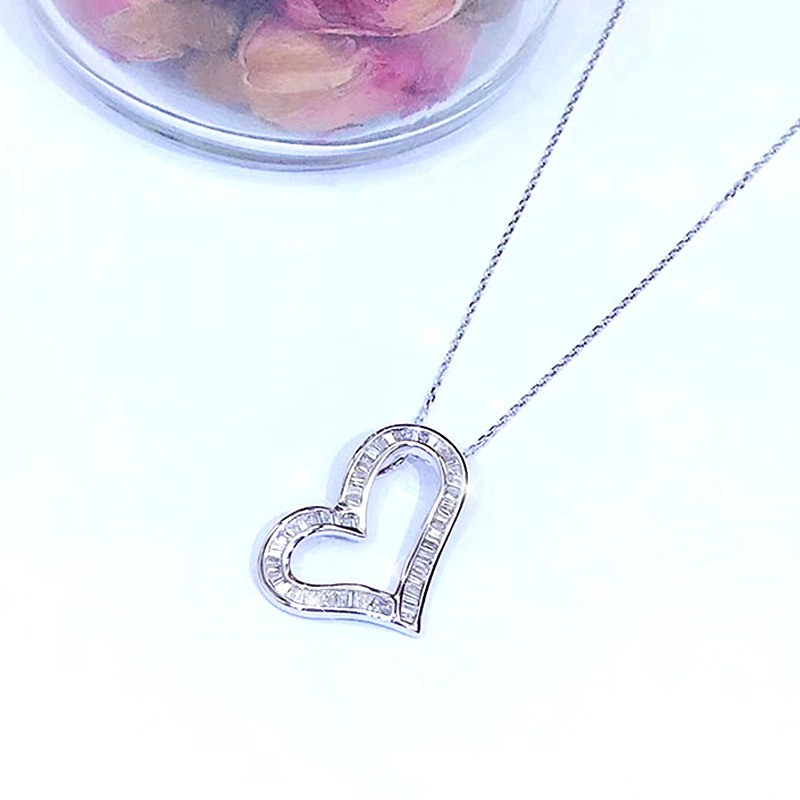 Cubic Zircon Love Heart Pendant Necklace Charm Designer Jewelry Silver Gold Chain Heart Love Water Drop Cross Necklaces Valentine Gift Fashion Jewellr - view 4