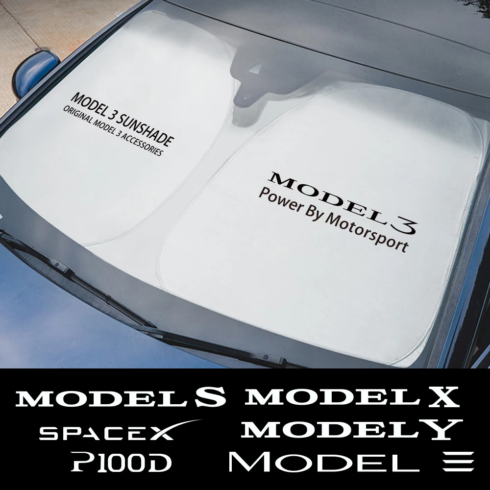 Car Folding Windshield Sunshade Front Window UV Ptotector Cover For Tesla Model 3 X S Y P100D Chinese 3 SpaceX Auto Accessories