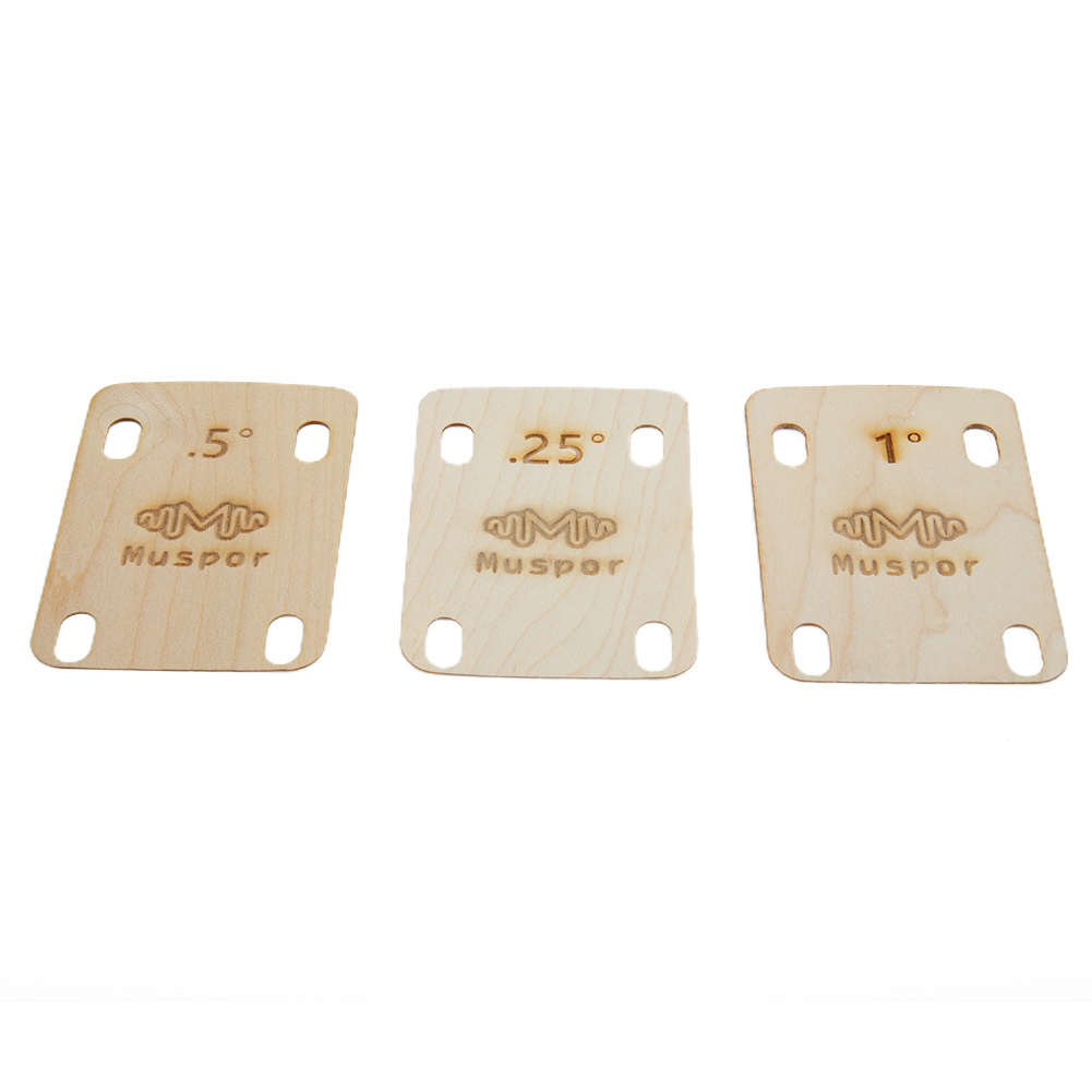 3 Pcs Electric Guitar Neck Shims Maple Plate 0.25 0.5 1 Degree Replacement Parts For Guitars With A Tune-o-matic Bridge