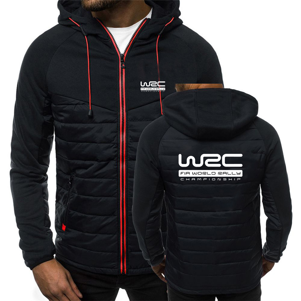 World Rally Championship WRC Men's New Autumn and Winter Patchwork Designe Printing Seven-color Cotton-padded Jacket Hooded Coat
