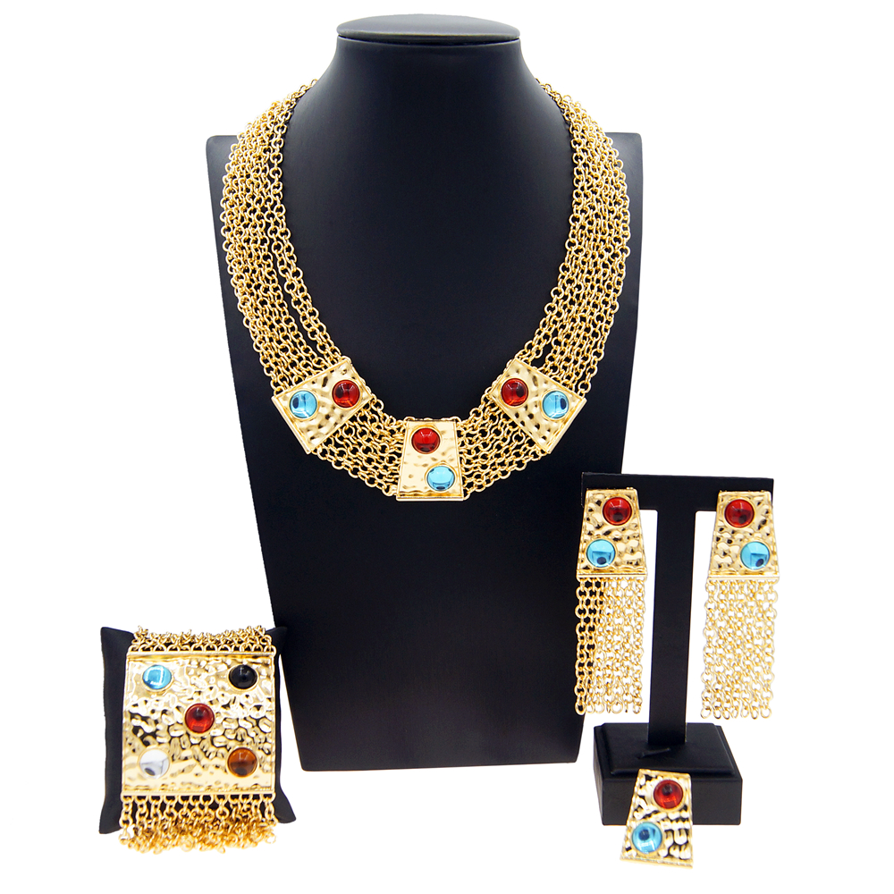 Jewelry Sets For Women Italian Gold Plated Handmade Chain Luxury Necklace Bracelet Set Luxury Wedding Necklace For Women Gift
