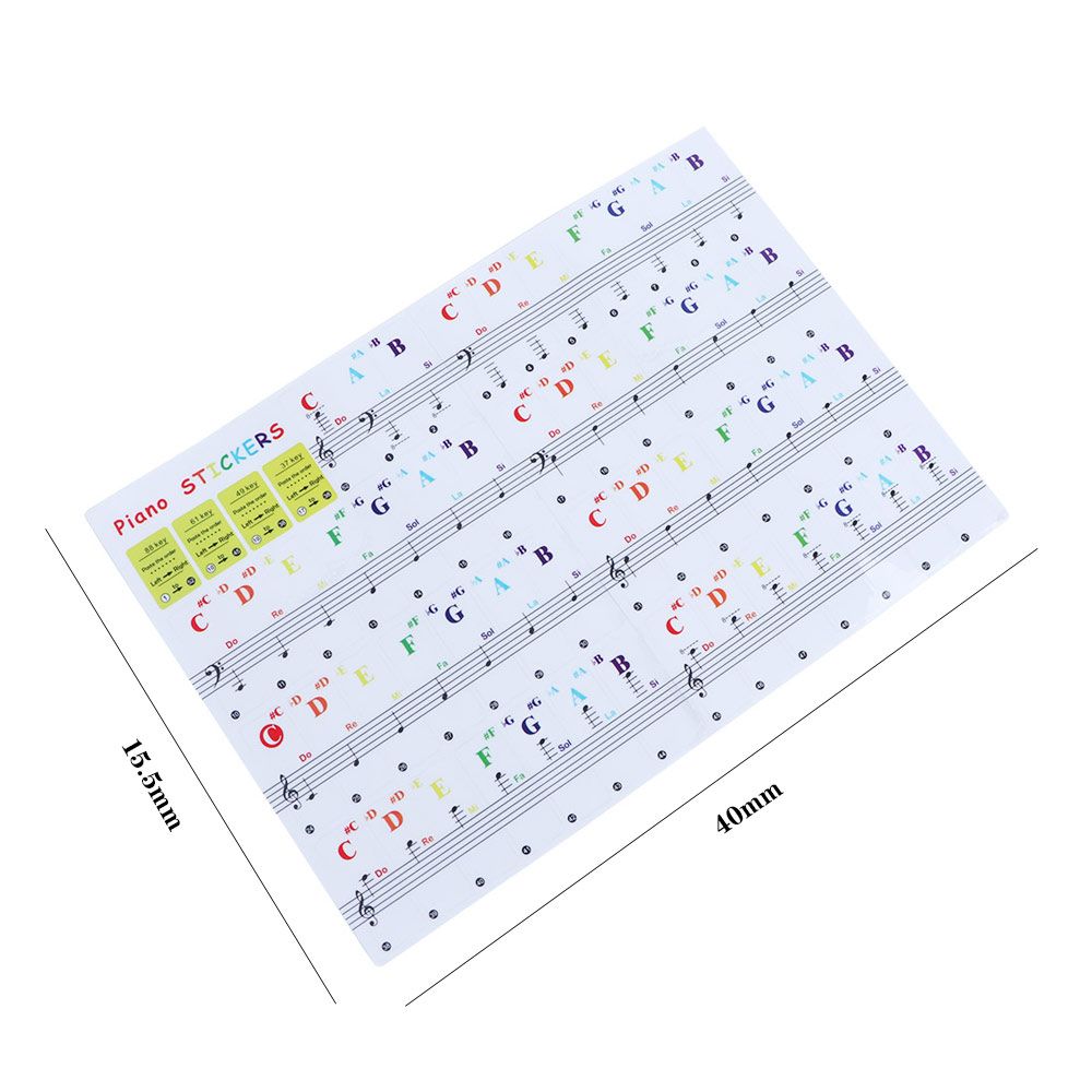 Sticker Symbol 88Keys Adhesive Electronic Keyboard Key Keys Sticker Piano Keyboard Stickers Piano Stave Note Note Sticker