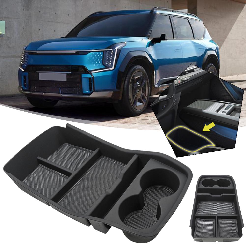 For Kia EV9 Center Storage Box Console Armrest Organizer Holder Phone Tray Car Accessories Container W2G4