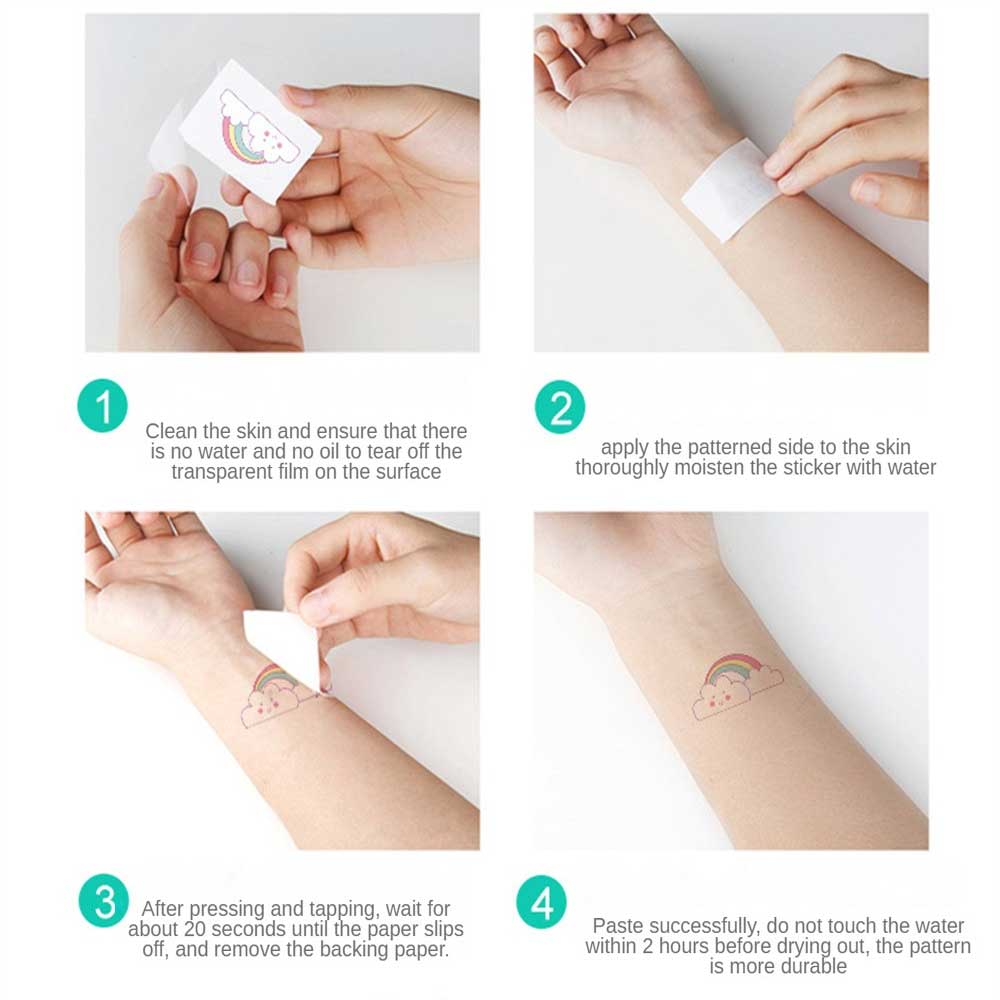 Black And White Sketch Tattoo Stickers Water Transfer Tattood Girl Easy To Clean Vivid Colors Rich Styles