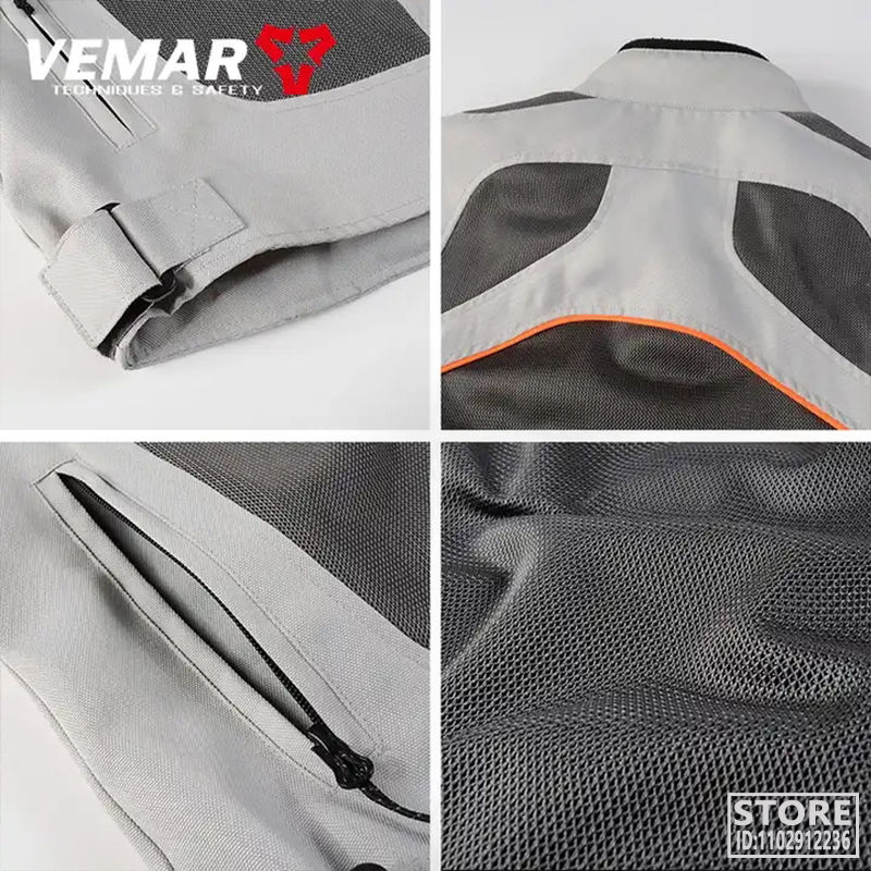 Vemar Summer Motorcycle Jacket Men's Motocross Motorcyclist Protective Gear Coat Racing Reflective Oxford Clothing