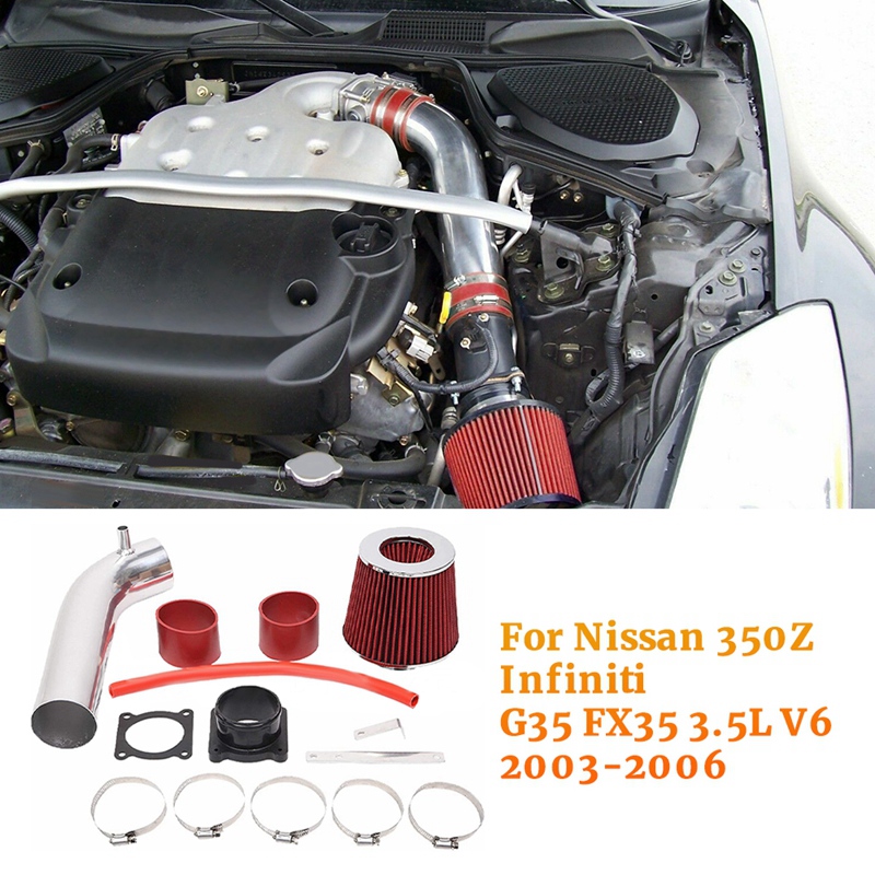 Car Short Ram Intake + Filter Kits For Nissan 350Z Infiniti G35 FX35 3.5L V6 2003-2006 Air Intake Duct Heat Shield Replacement