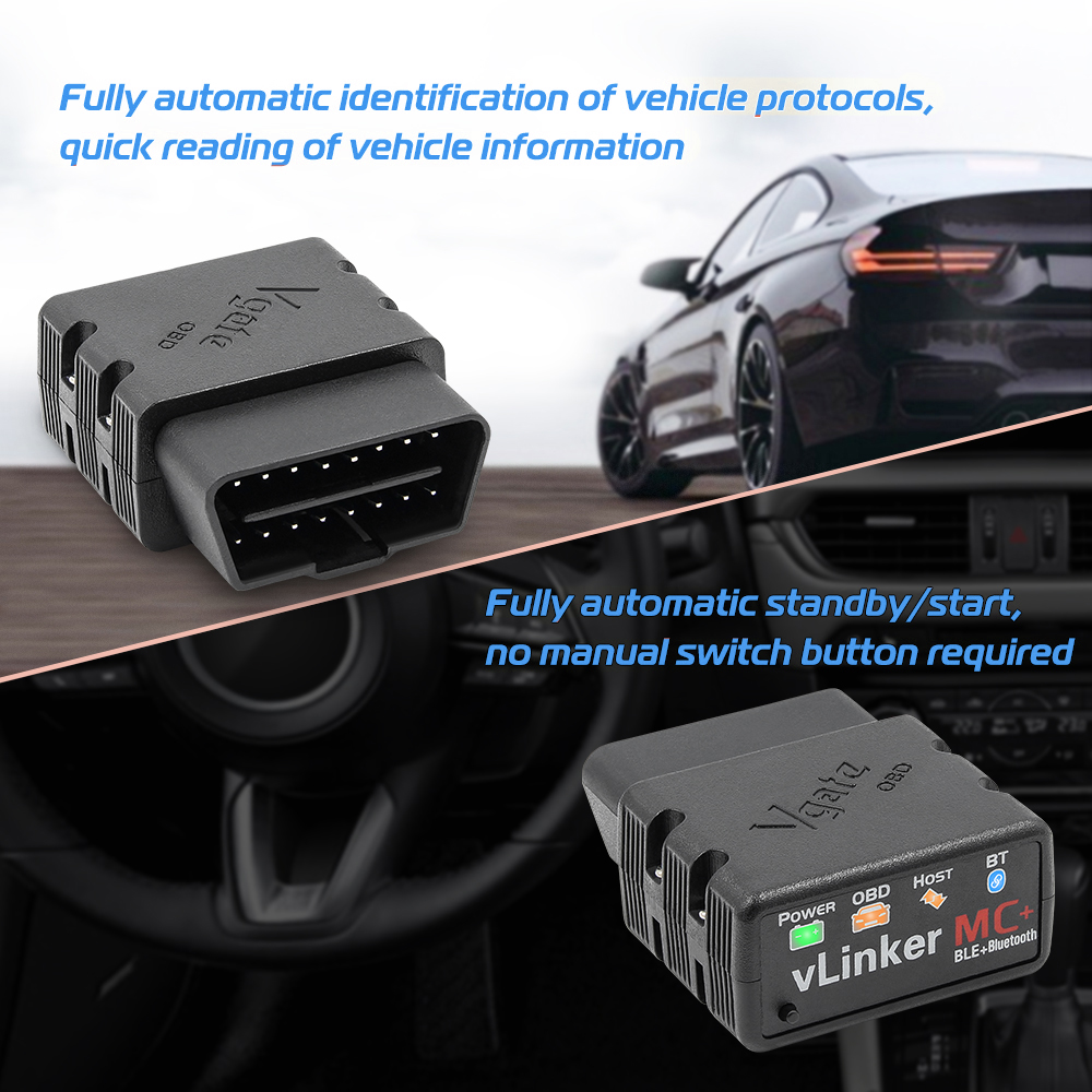 Vgate vLinker MC+ ELM327 Bluetooth 4.0 OBD 2 OBD2 ELM 327 wifi Car Diagnostic For Android/IOS Scanner Auto Tool PK OBDLINK V 1 5