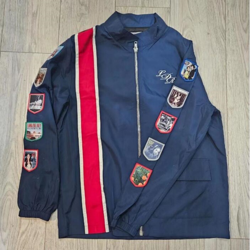 2024 New Lana Del Rey Embroidered Patch Racing Jacket Commemorative LDR Navy Blue Men's & Women's Racing Jacket T-Shirt Clothing