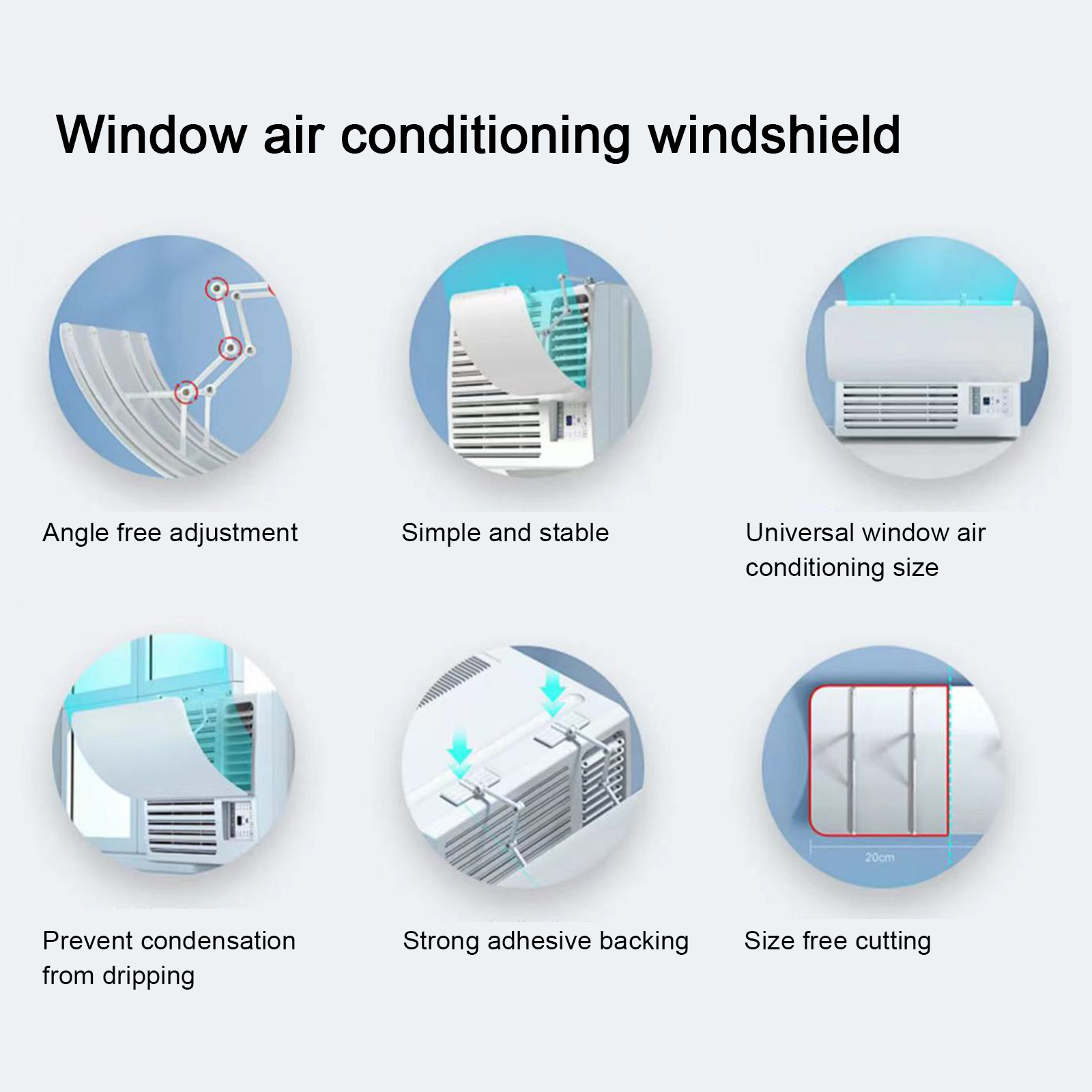 Air Conditioner Wind Deflector For Casement Adjustable Wind Guide Cover Outlet Baffle Windshield Dust Cover